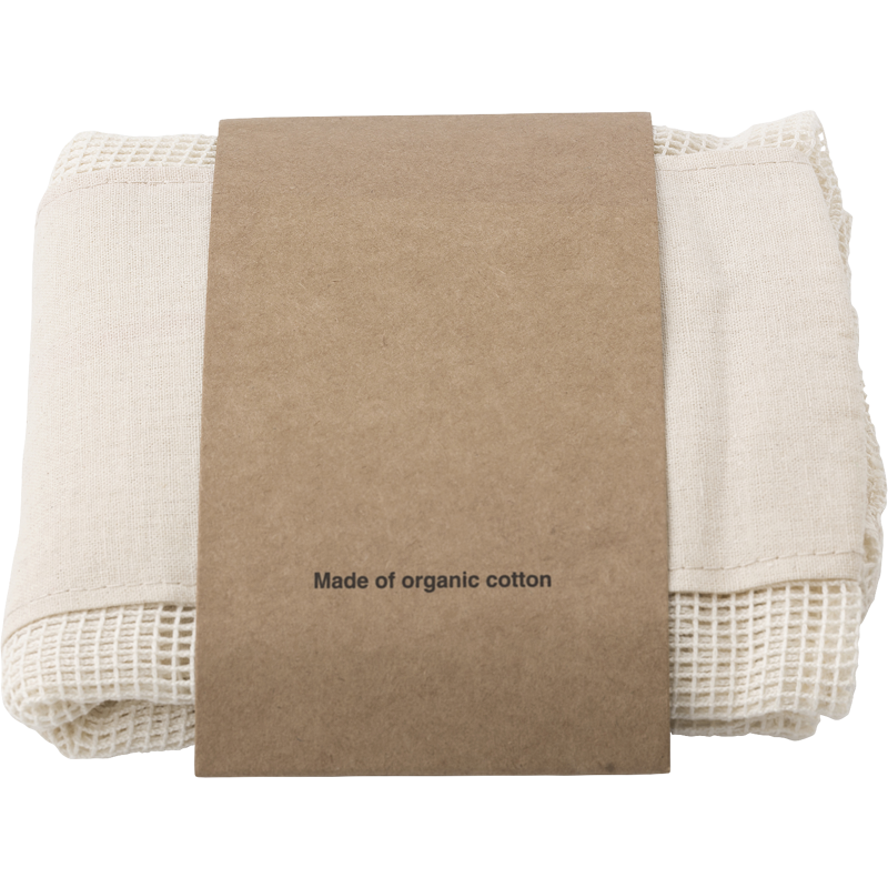 Natural cotton mesh bags Black and White London