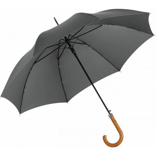 Wood Crook Regular Walker Umbrella  Black and White London