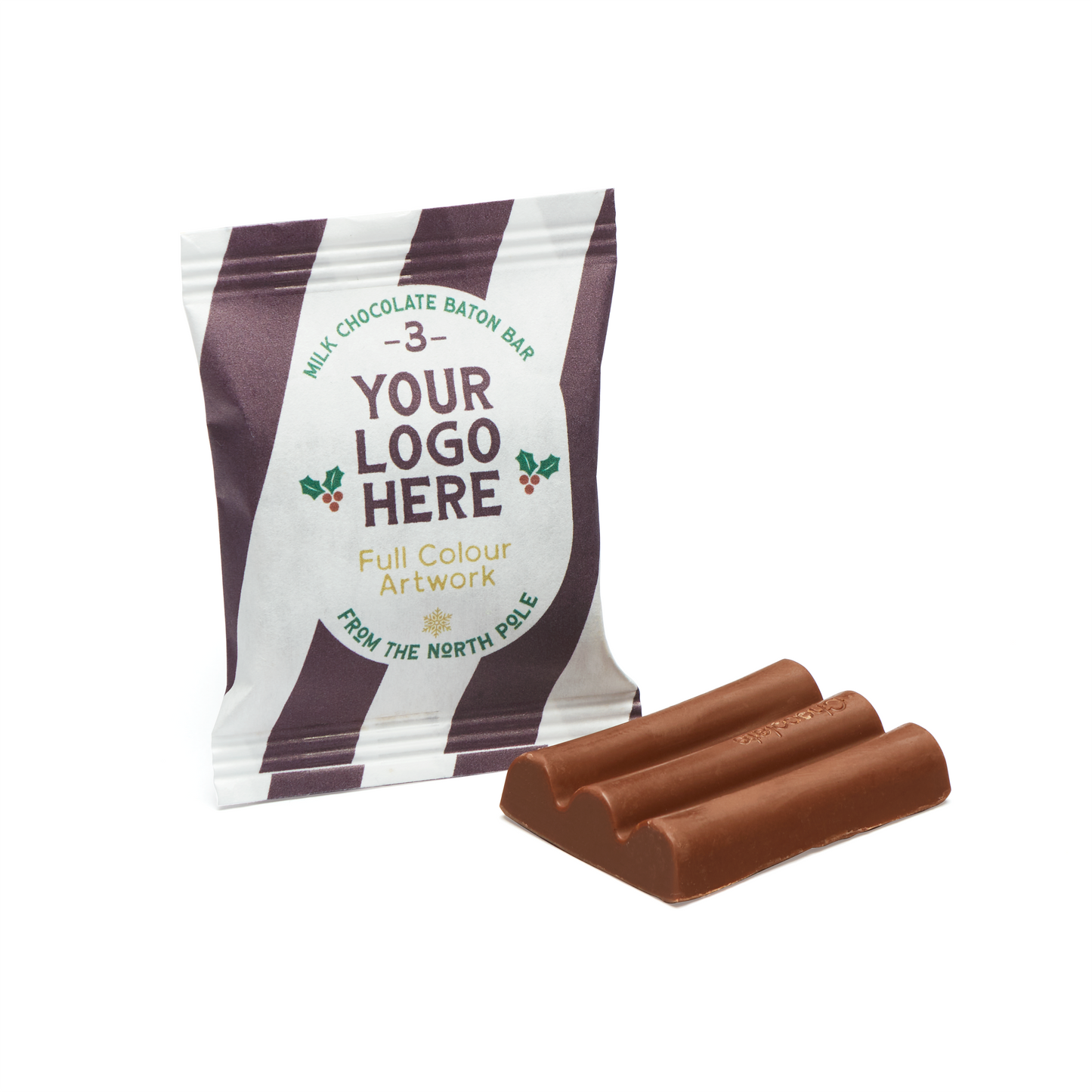 Winter Collection - 3 Baton Bar - Milk Chocolate - 41% Cocoa Black and White London