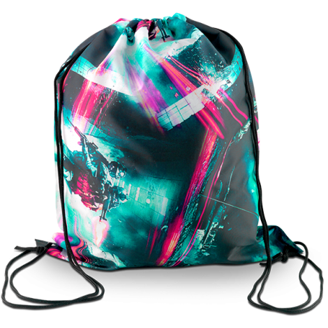 Full Colour Drawstring Bag Black and White London