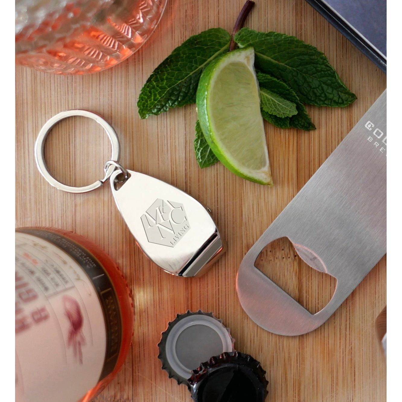 Oracle Metal Bottle Opener Keyring Keyrings Black and White London