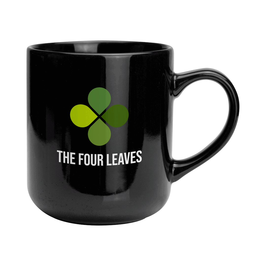 Clover Mug in Black Mugs & Cups Black and White London