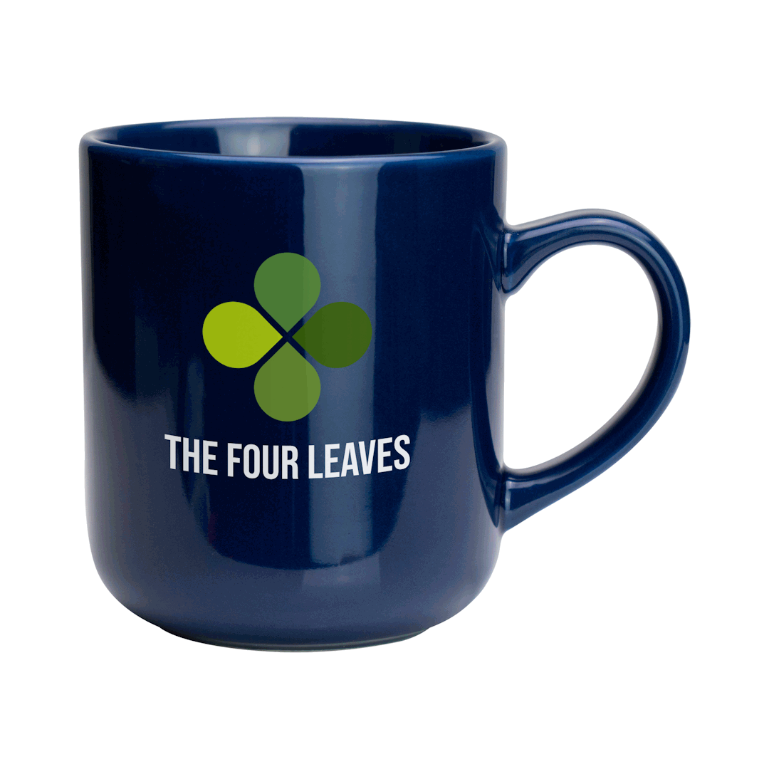 Clover Mug in Navy Blue Mugs & Cups Black and White London