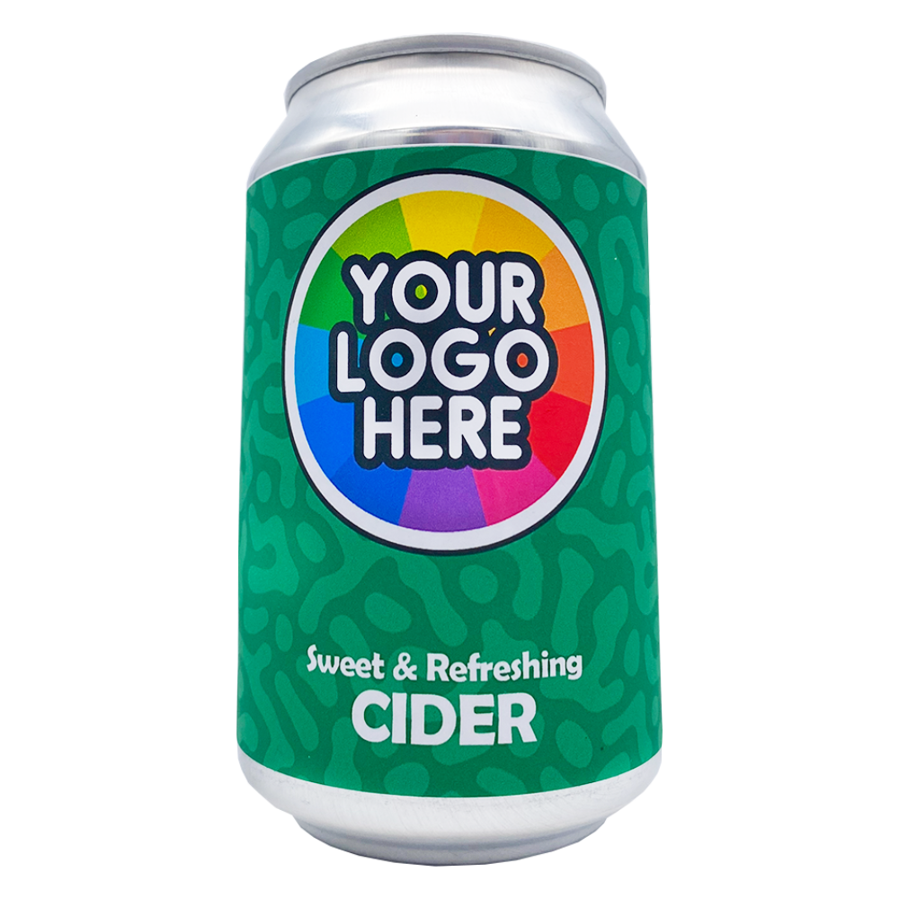 Custom Branded Cider Cans Black and White London