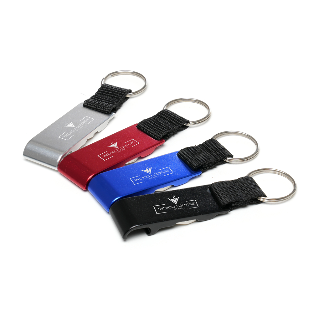 Bottle Opener Trolley Keyring Black and White London