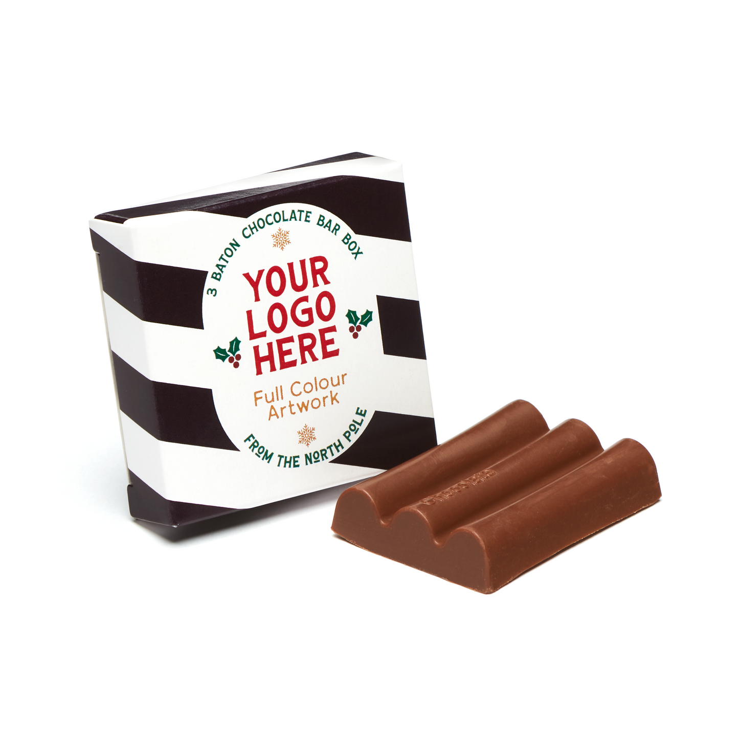 Winter Collection - Eco 3 Baton Bar Box - Milk Chocolate - 41% Cocoa Black and White London
