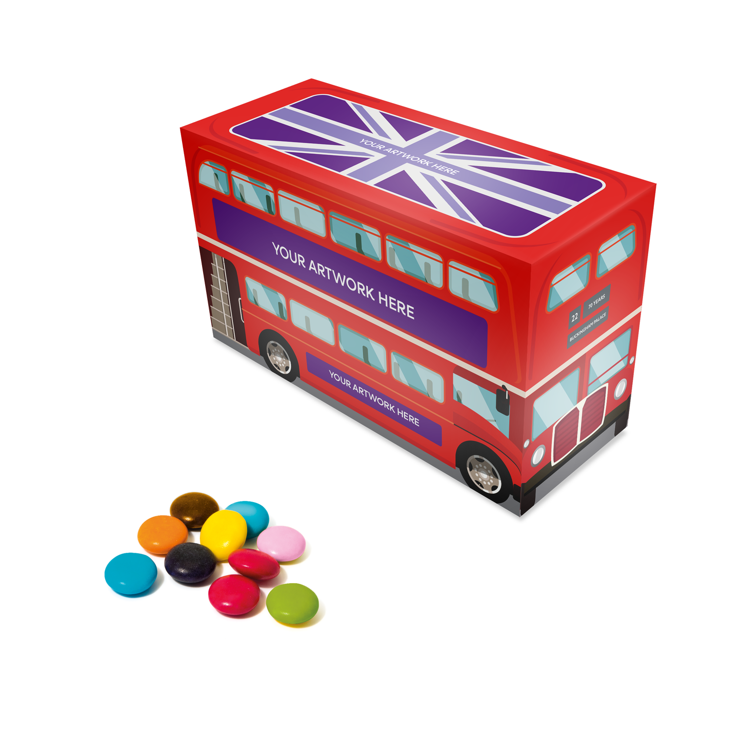 Eco Bus Box - Beanies Milk Chocolate Black and White London