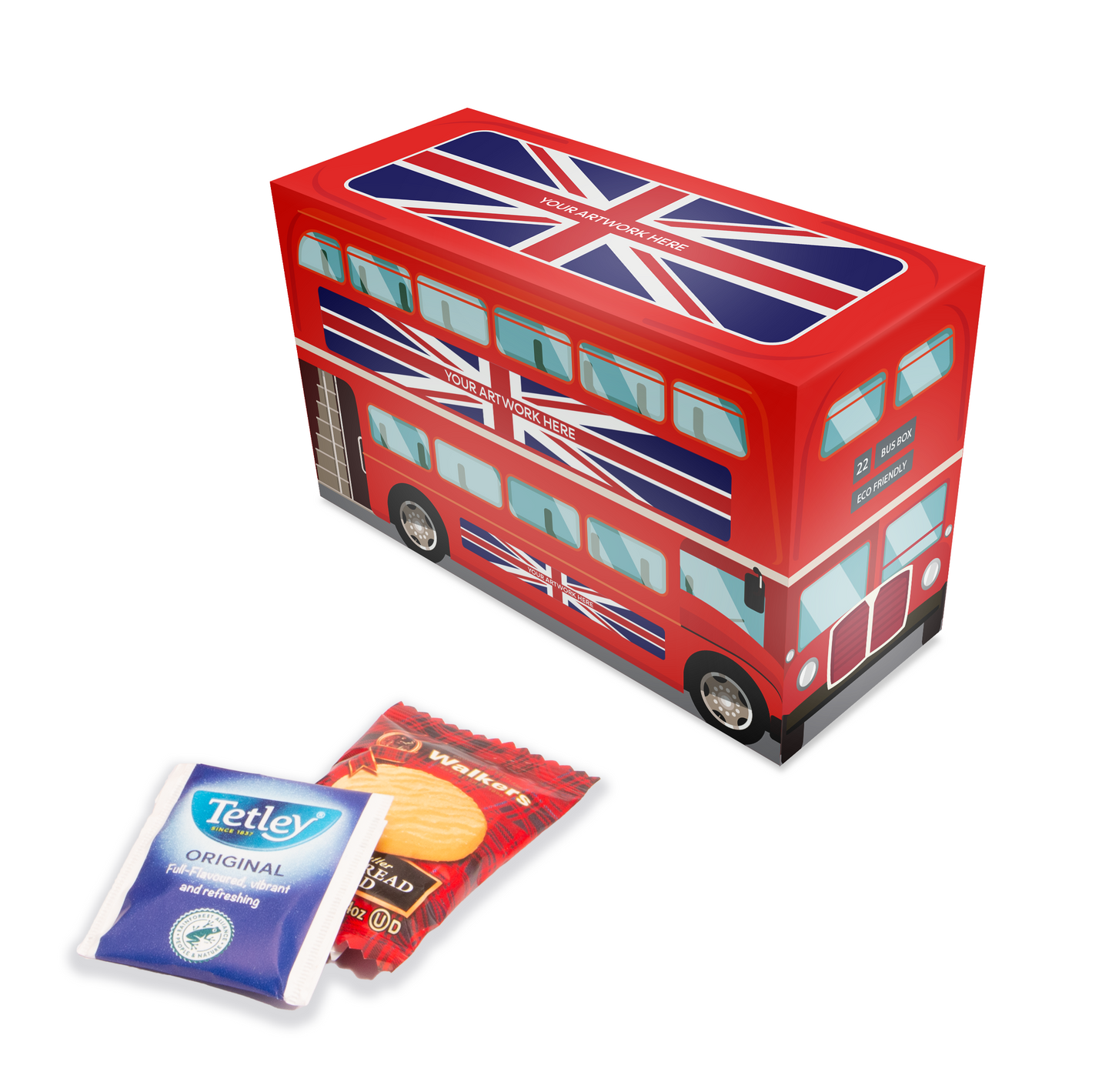 Eco Range - Eco Bus Box - Tea & Biscuits Black and White London