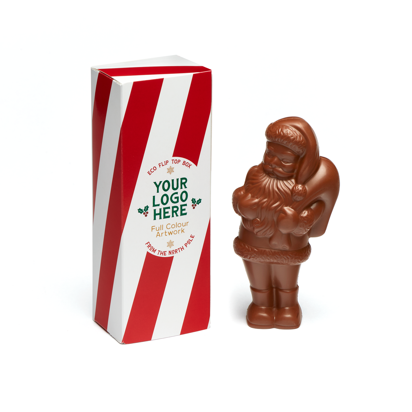 Winter Collection - Eco Flip Top Box - Milk Chocolate² - Chocolate Santa - 41% Cocoa Black and White London