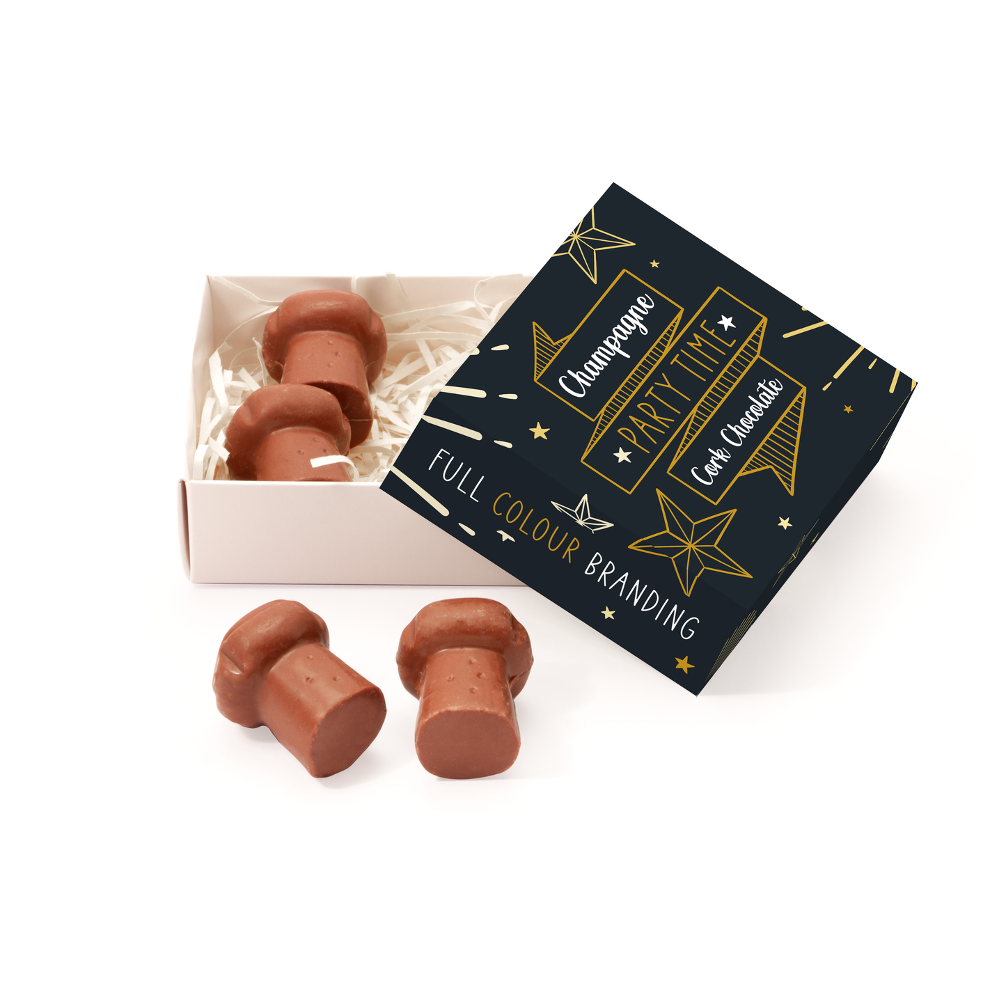 Champagne Cork Chocolate & Popping Candy Party Time Black and White London