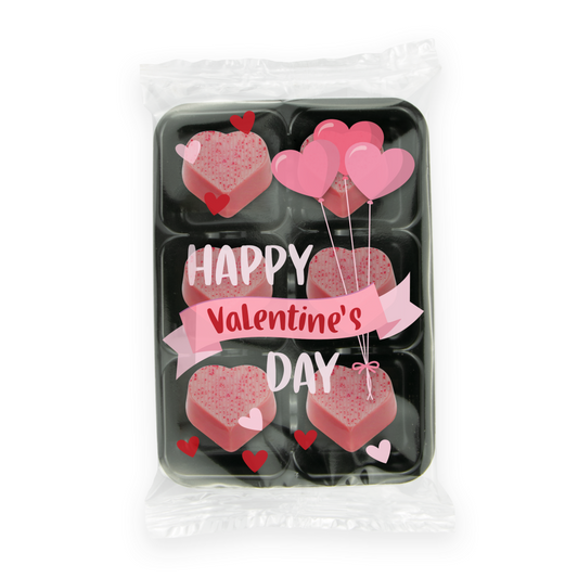 Flow Wrapped Tray with Raspberry Heart Truffles    
