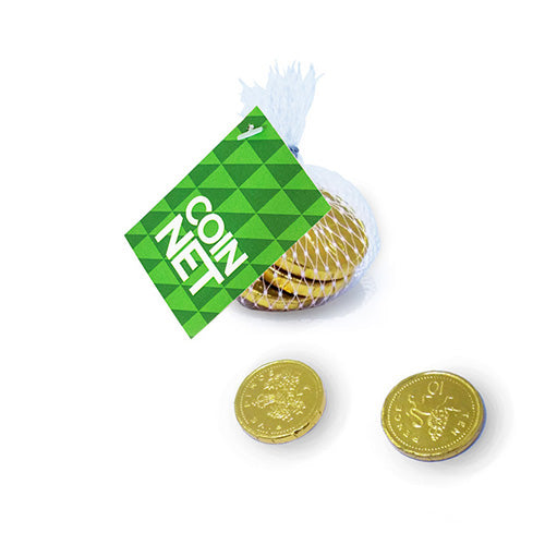 Branded Chocolate Coin Nets with Printed Tag Advent Calendars Black and White London