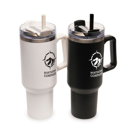 Everest 1182ml Travel Mug  Black and White London