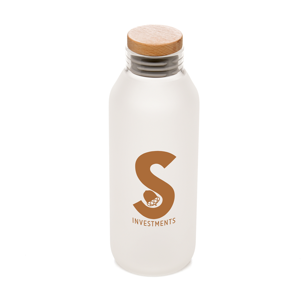 Soren 570ml Translucent Glass Bottle Black and White London