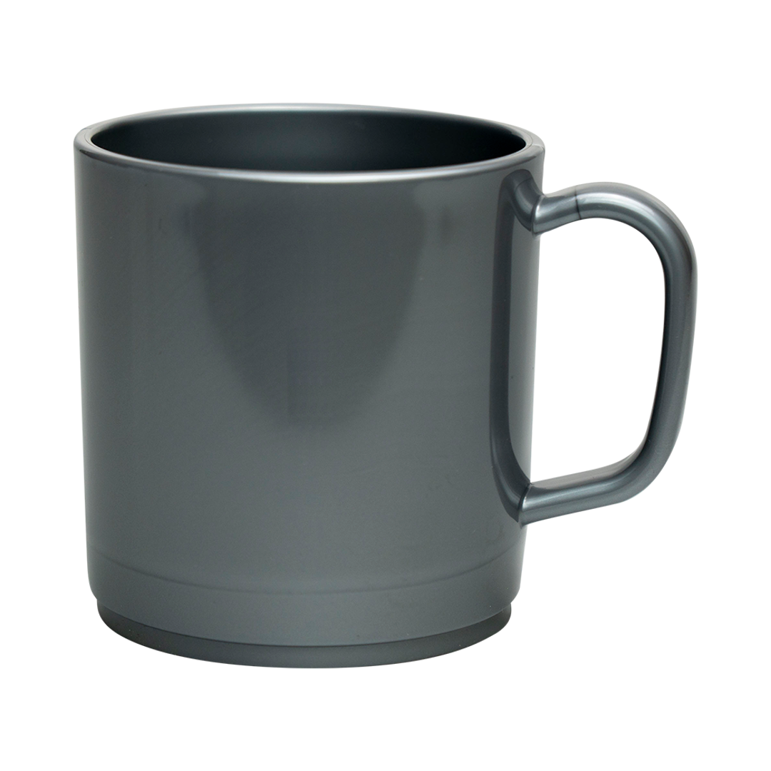 Plastic Mug Silver Mikki Mugs Black and White London