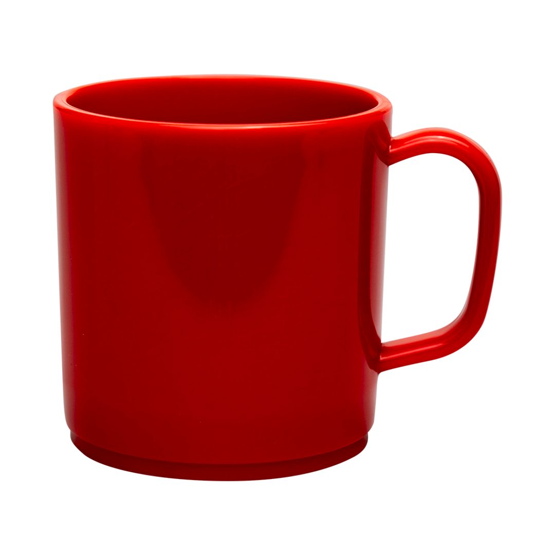 Plastic Mug Red Mikki Mugs Black and White London