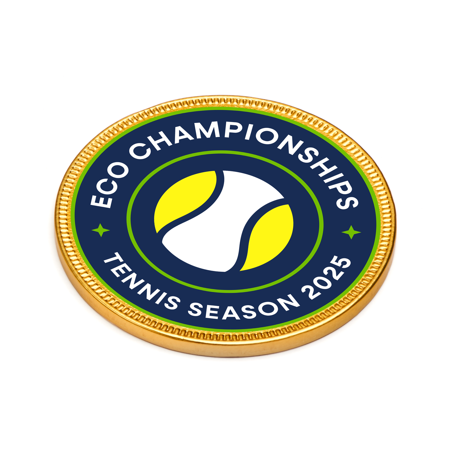 Tennis Season - Medallion - Foiled Chocolate - 75mm Black and White London