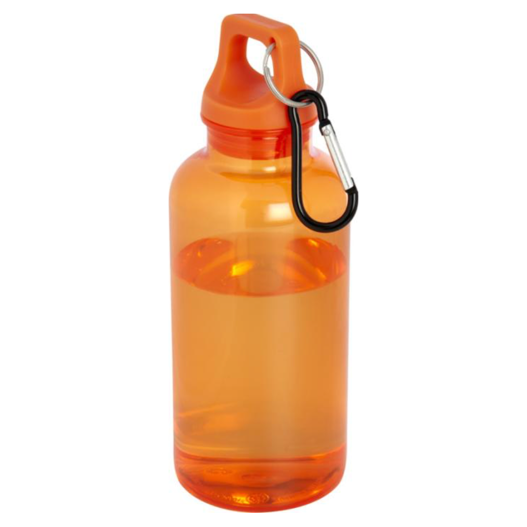 Oregon 400 ml RCS certified recycled plastic water bottle with carabiner Black and White London