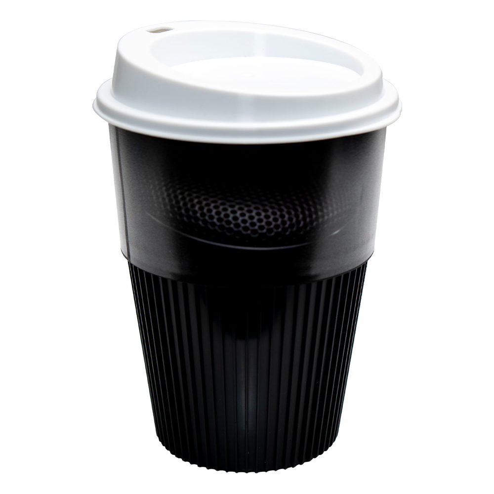 Pulse Coffee Cup Black Thermalmate Black and White London