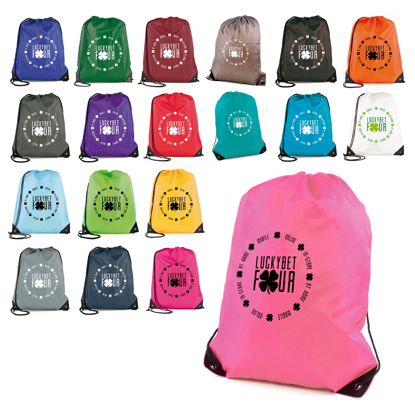 Pegasus Plus Drawstring Bag Drawstring Bags Black and White London