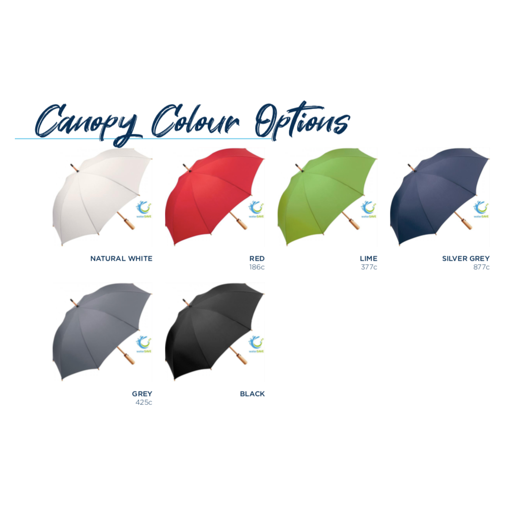 Midsize Bamboo Handle OkoBrella Fare Umbrella Black and White London