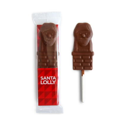 Santa Shaped Chocolate Lollipop Black and White London