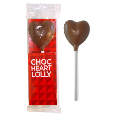 Heart Shaped Chocolate Lollipop Black and White London