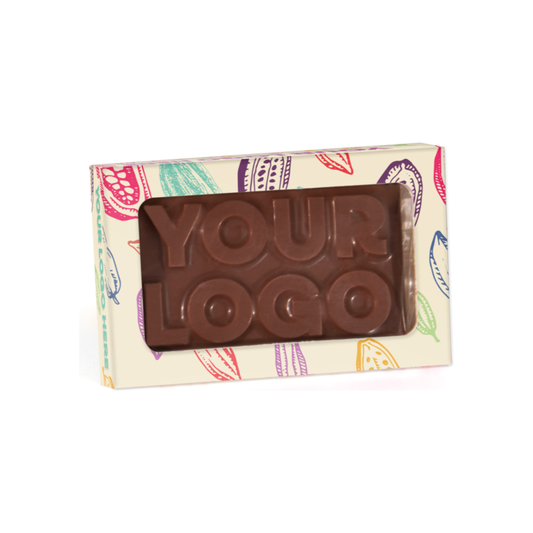 3D Bespoke Dark Chocolate Bar With Eco Window Box - Vegan Dark Chocolate 71% Cocoa    