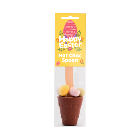 Info Card - Easter Hot Choc Spoon with Speckled Eggs  Black and White London