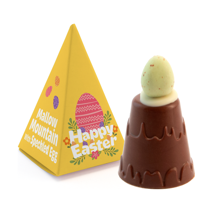 Easter Eco Pyramid Box with Mallow Mountain with Speckled Egg Black and White London