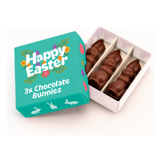 Easter Eco Treat Box with Chocolate Bunnies  Black and White London