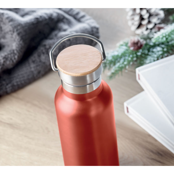 Helsinki Bamboo and Metal Bottle Black and White London