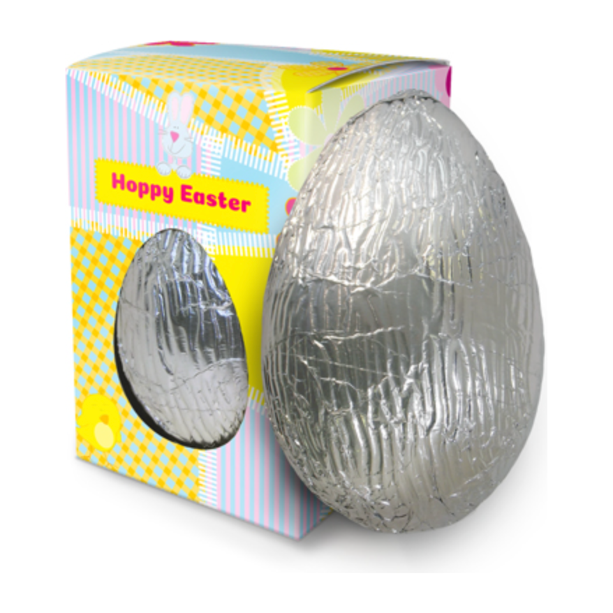 Promotional Hollow Milk Chocolate Egg Black and White London