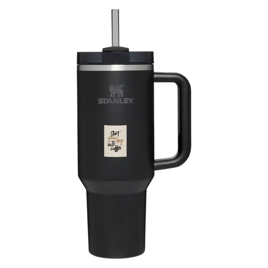 Custom Official Stanley Quencher H2.0 FlowState™ in Black Travel Mugs & Bottles Black and White London