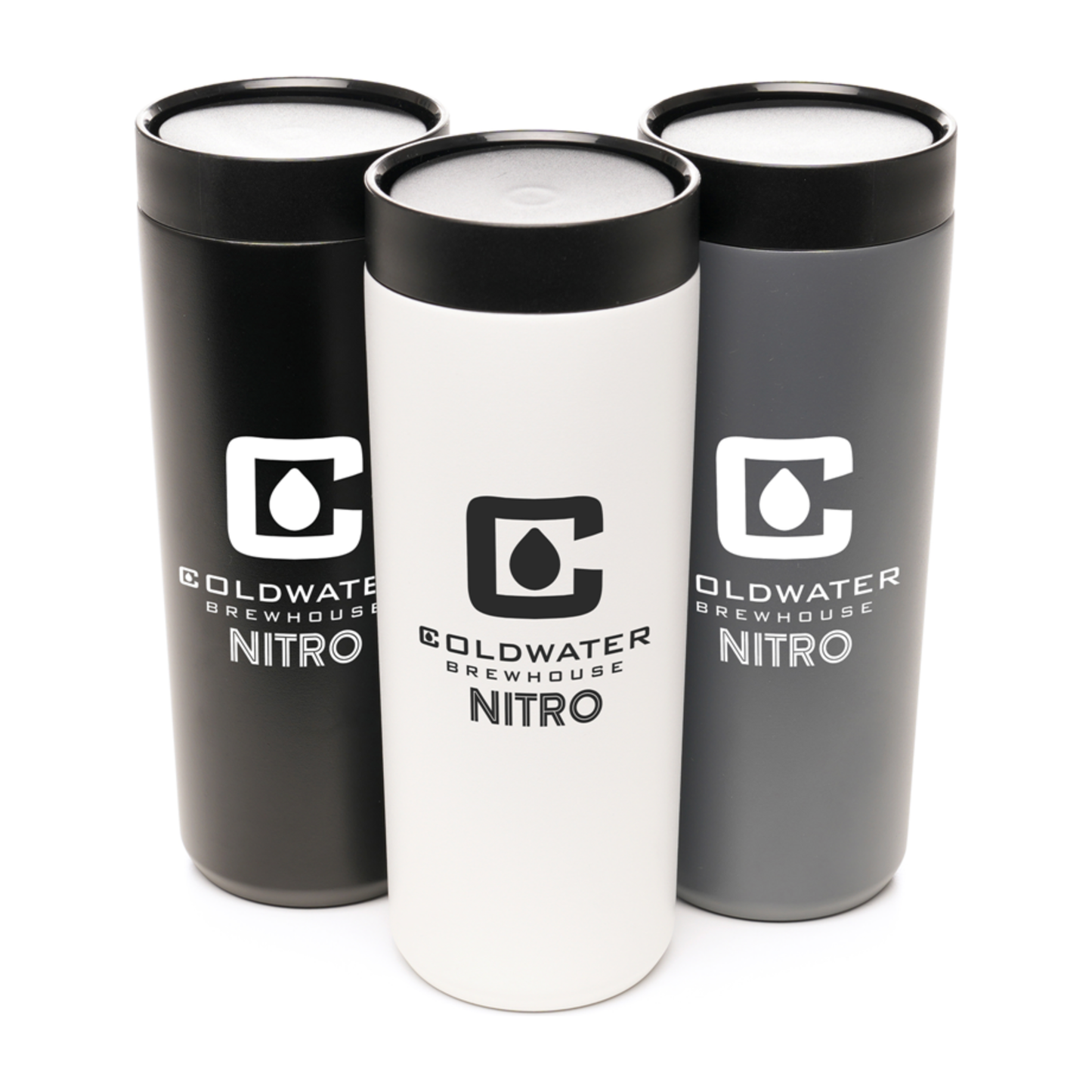 Pushpour Recycled 600ml Tumbler Travel Mugs & Bottles Black and White London