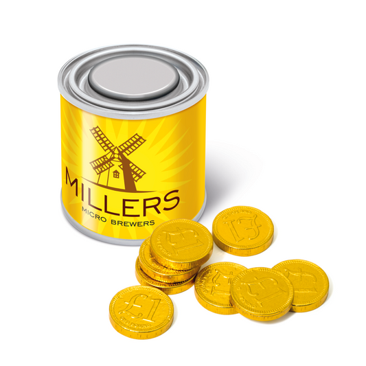 Small Paint Tin with Chocolate Coins    