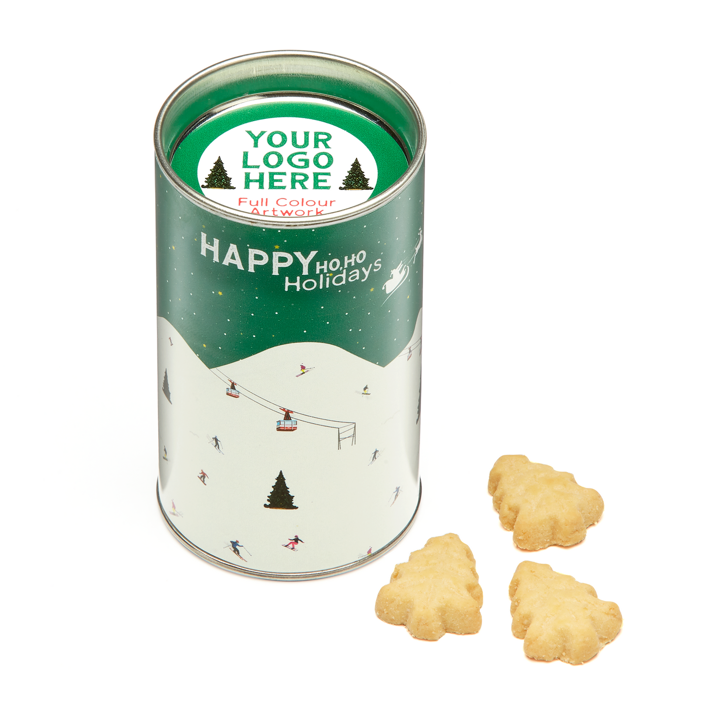 Winter Collection - Small Snack Tube - Festive Shortbread Biscuits Black and White London