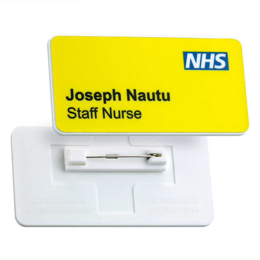 Antimicrobial Name Badges  Black and White London