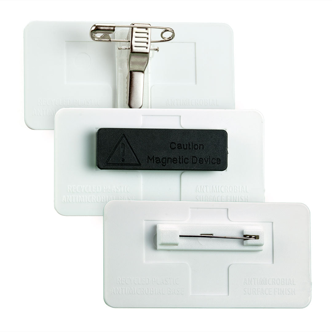 Antimicrobial Name Badges  Black and White London