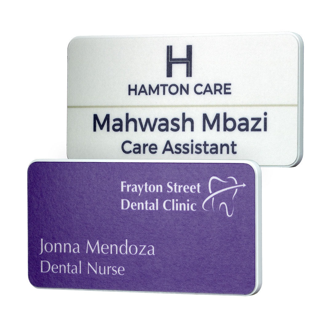 Antimicrobial Name Badges  Black and White London