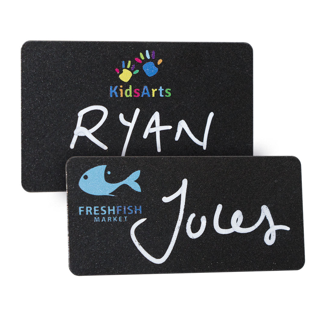 Reusable Bamboo Blackboard Name Badges Badges Black and White London
