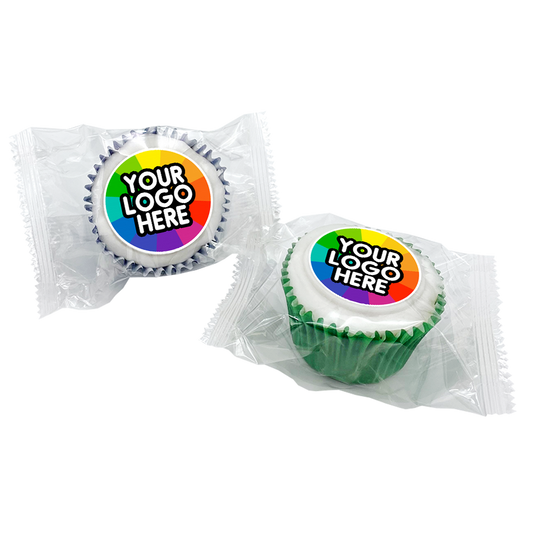 Individually Wrapped Iced-Filled Cupcakes with Printed Iced Topper    