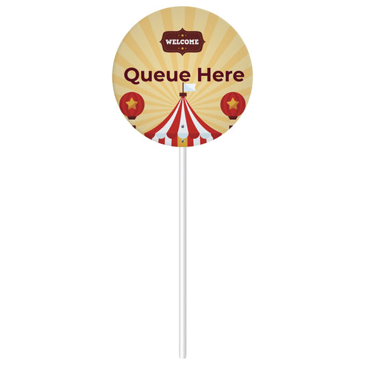 Printed Directional Lollipop Instruction Sign  Black and White London