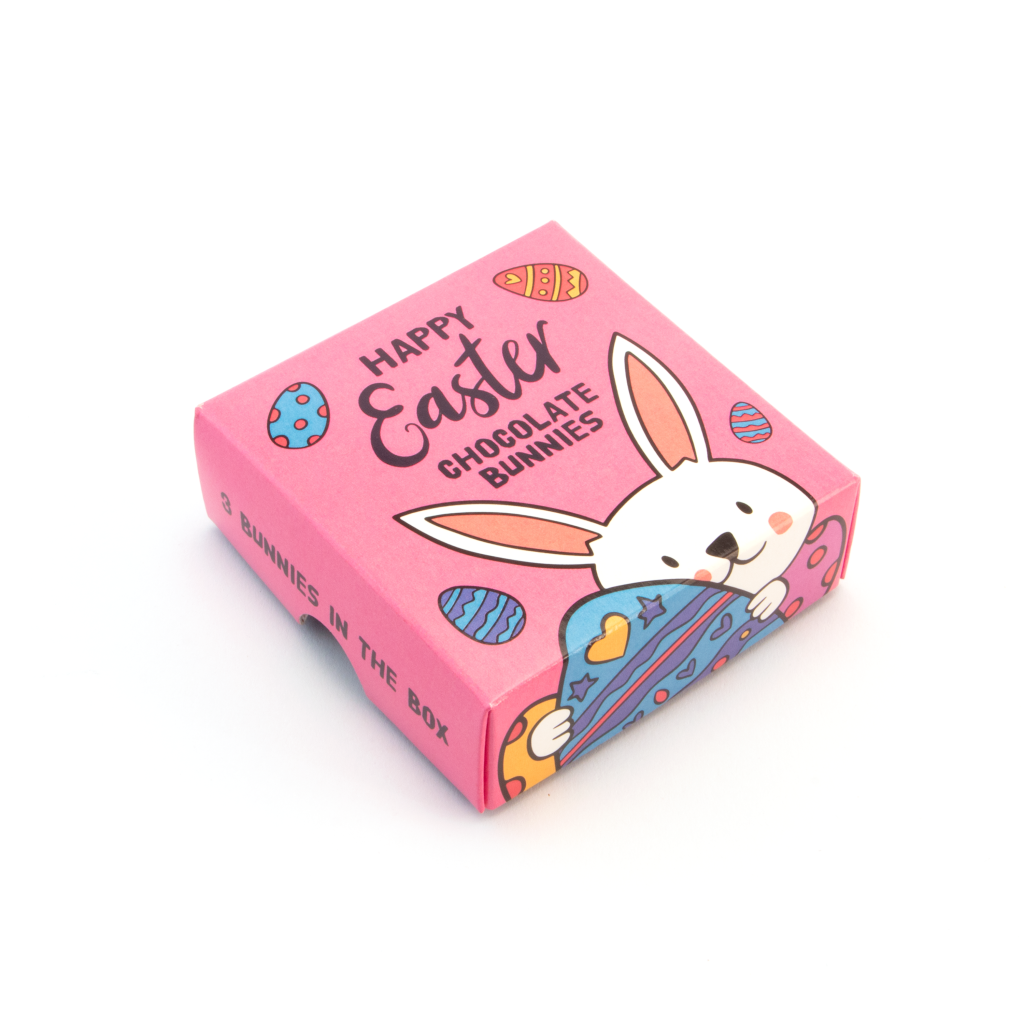 Easter Eco Treat Box with Chocolate Bunnies Black and White London