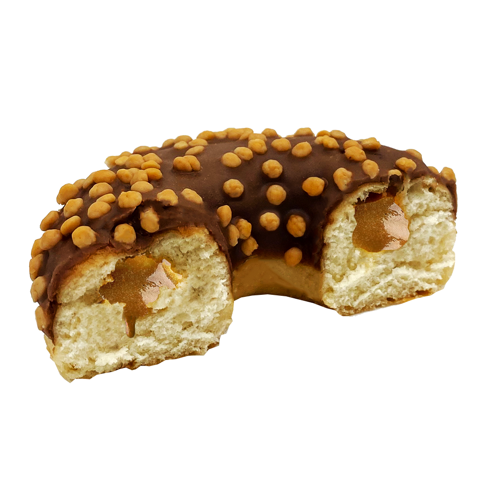 Printed Iced Logo Caramel Doughnut Black and White London