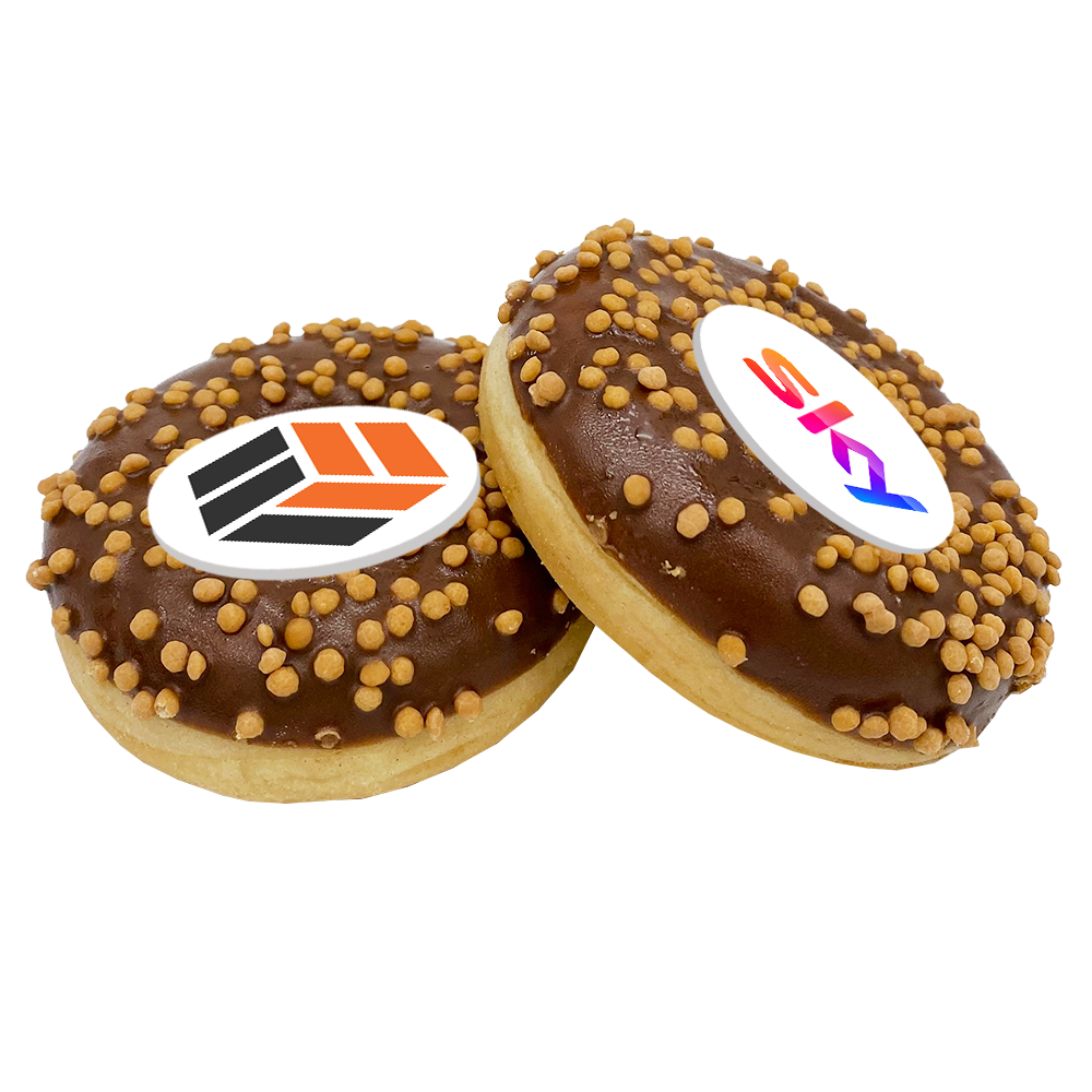 Printed Iced Logo Caramel Doughnut    