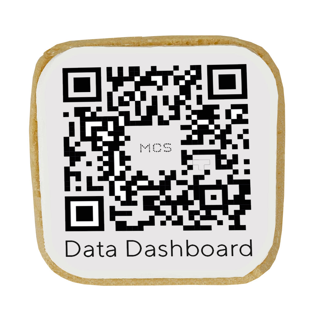 5cm Square Printed Iced Shortbread Black and White London