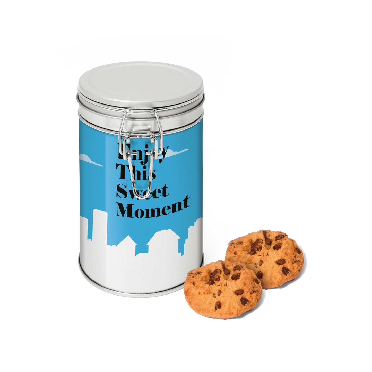 Flip Top Tin - Silver - Maryland Cookies Black and White London
