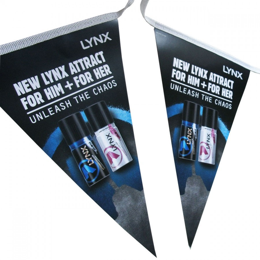 Temporary Synthetic Paper Promotional Bunting Black and White London