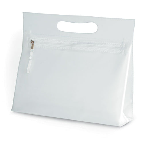PVC Cosmetic Pouch in Transparent White  Black and White London